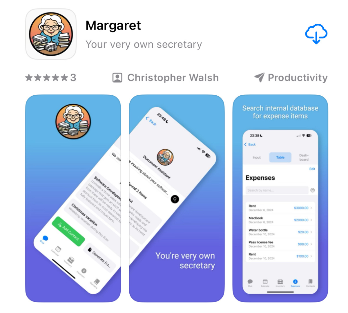 Margaret App Screenshots